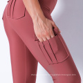 Sportswear Heart Butt Yoga Pants Tummy Control Leggings High Waist Scrunch Pocket Butt Leggings